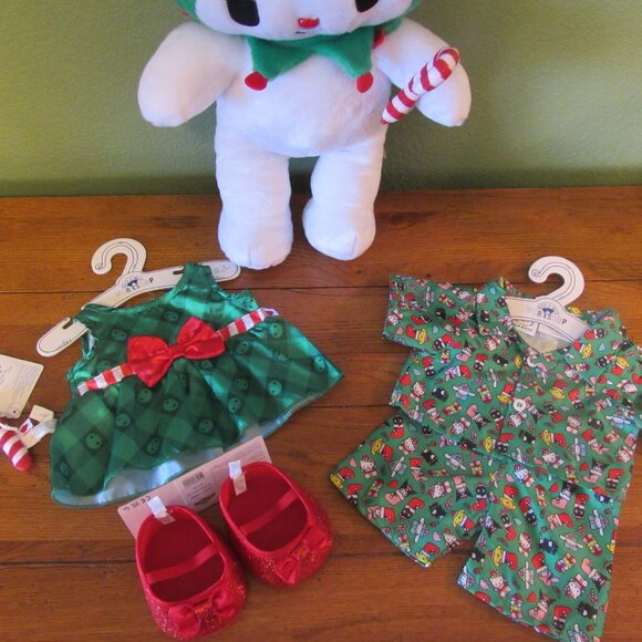 NWT Build a Bear Hello Kitty Sanrio Kuromi Christmas Lot Clothes Dress Shoes PJs - Picture 7 of 15
